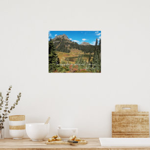 Malersiche Bergseenlandschaft John Muir Zitat Poster