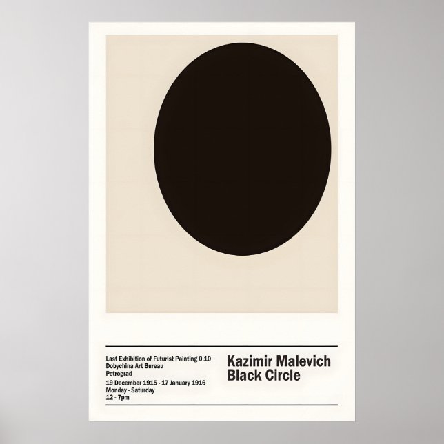 Malevich Schwarzer Kreis Kunst Suprematismus Poster (Vorne)