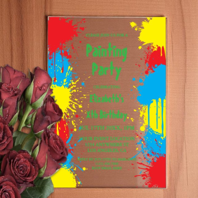 Malfest Kindergeburtstag Acryleinladungen (Von Creator hochgeladen)