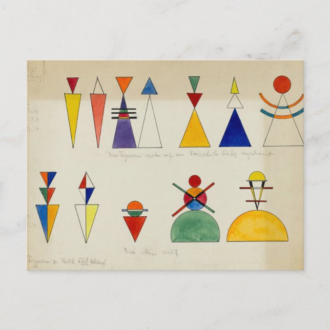 Malfiguren von Wassily Kandinsky Postkarte (Vorderseite)