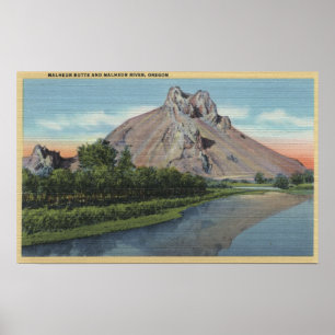 Malheur Butte & River, Oregon View Poster