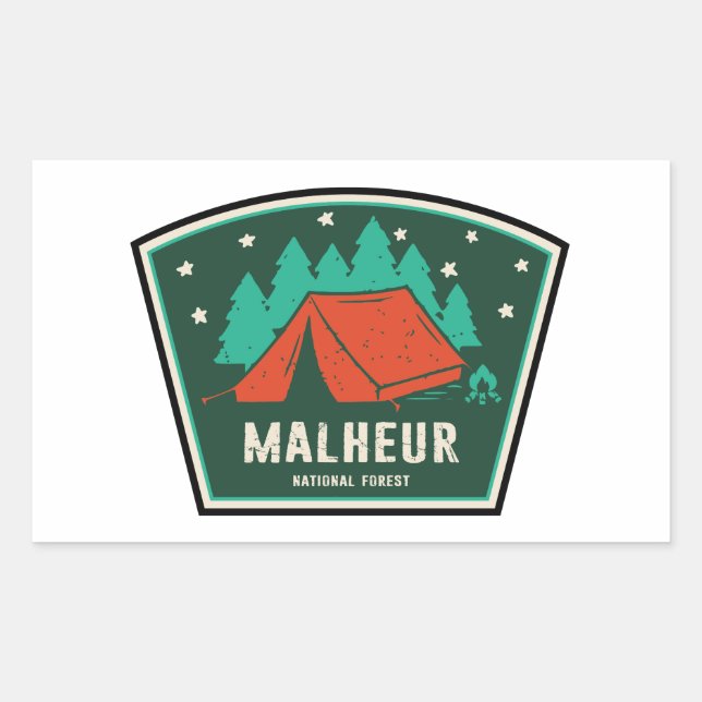 Malheur National Forest Camping Rechteckiger Aufkleber (Vorderseite)