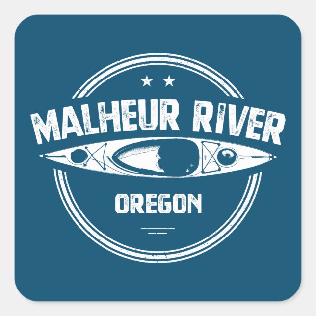 Malheur River Oregon Kayaking Quadratischer Aufkleber (Vorderseite)