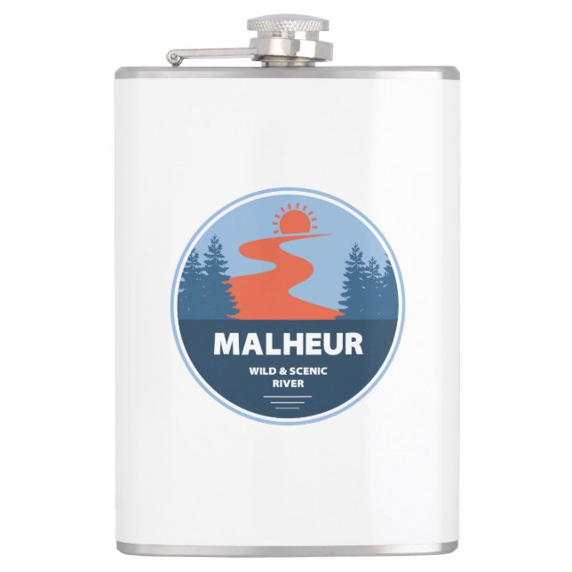 Malheur Wild und Landschaftlicher Fluss Oregon Flachmann (Vorderseite)