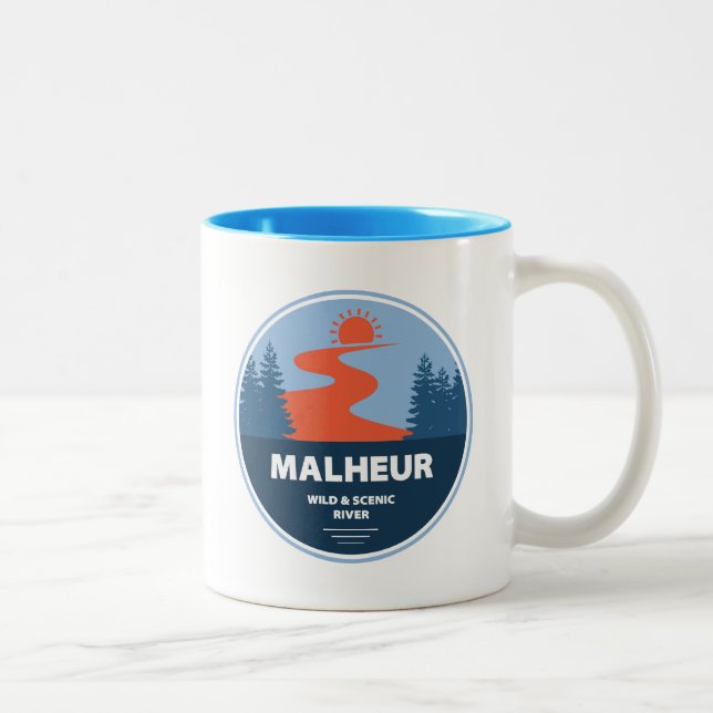 Malheur Wild und Landschaftlicher Fluss Oregon Zweifarbige Tasse (Rechts)