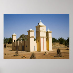 Mali, Bamako. Moschee, Bamako-Djenne-Straße Poster