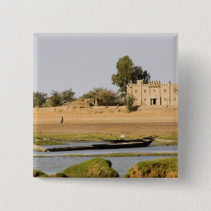 Mali, Djenne. Bani-Fluss bei Djenne Button