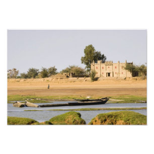 Mali, Djenne. Bani-Fluss bei Djenne Fotodruck