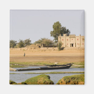 Mali, Djenne. Bani-Fluss bei Djenne Magnet
