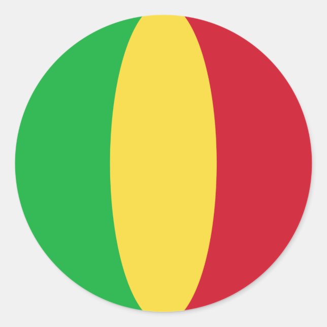 Mali Fisheye Flag-Aufkleber Runder Aufkleber (Vorderseite)