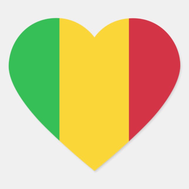 Mali Flag Heart Sticker (Vorderseite)