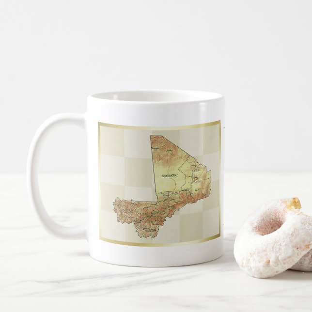 Mali Flag + Karte Tasse (Mit Donut)