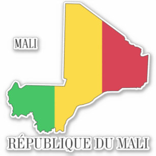 Mali Flag Map Patriotic Aufkleber