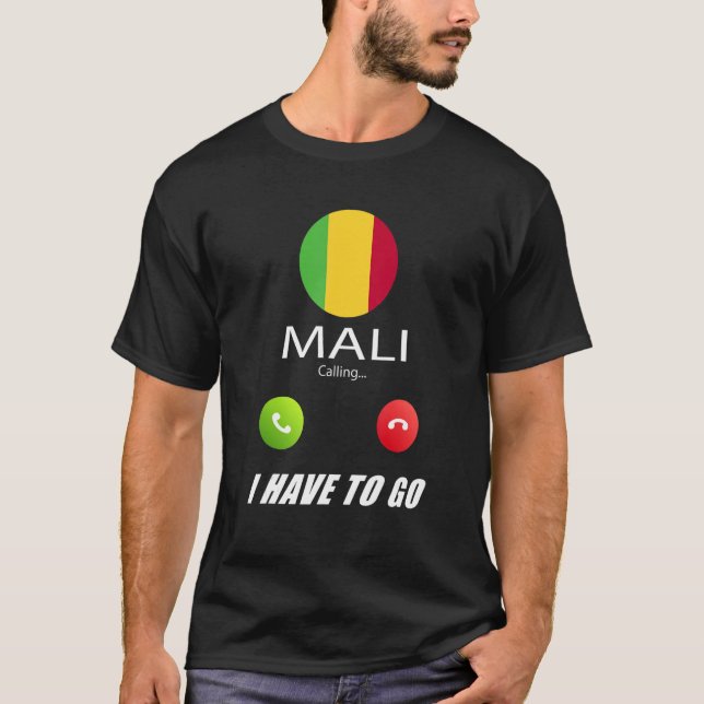 Mali Flag Souvenir Mali ruft an T-Shirt (Vorderseite)