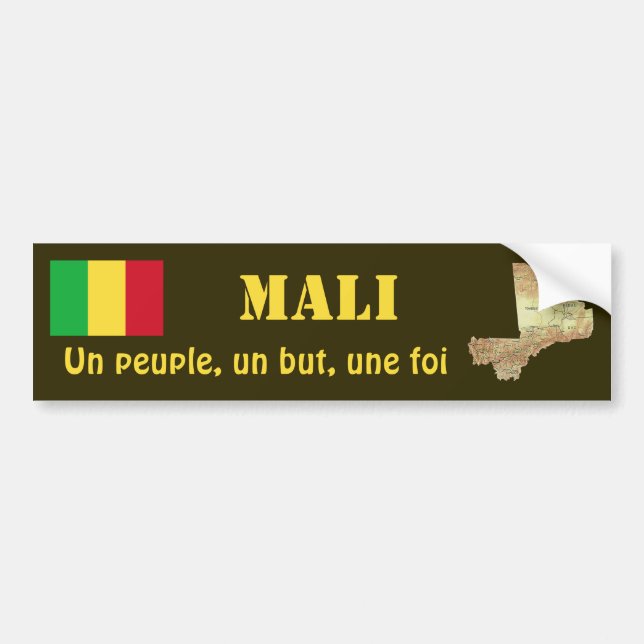 Mali-Flagge + Karten-Autoaufkleber Autoaufkleber (Vorne)