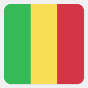 Mali-Flaggen-Aufkleber Quadratischer Aufkleber