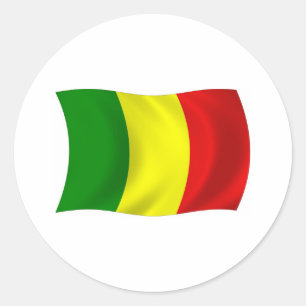 Mali-Flaggen-Aufkleber Runder Aufkleber