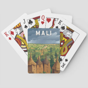 Mali Illustration Reise Kunst Vintage Spielkarten