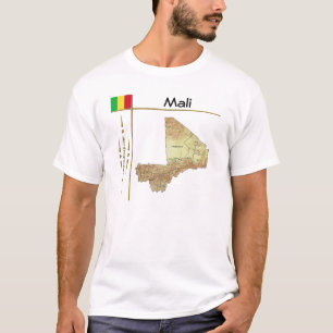 Mali-Karte + Flagge + Titel T-Shirt