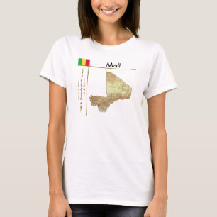 Mali-Karte + Flagge + Titel T-Shirt