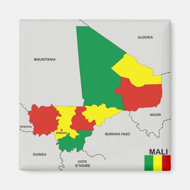 Mali-Länderflagge Magnet (Vorne)
