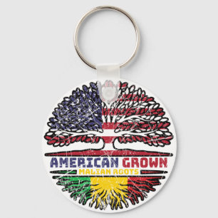 Mali Malian American USA Tree Roots Flag Schlüsselanhänger