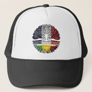 Mali Malian France Tree Roots Flag Truckerkappe