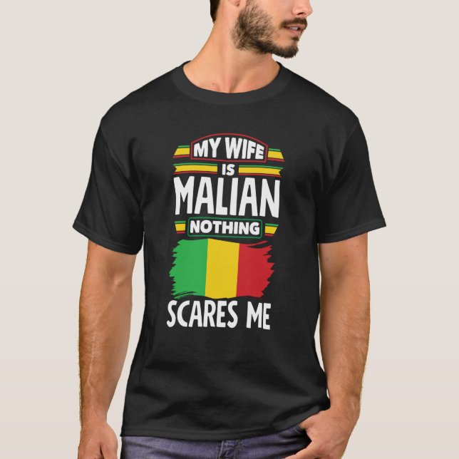 Mali malische Flagge Meine Ehefrau ist rein gar ni T-Shirt (Vorderseite)