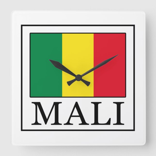 Mali Quadratische Wanduhr (Vorderseite)