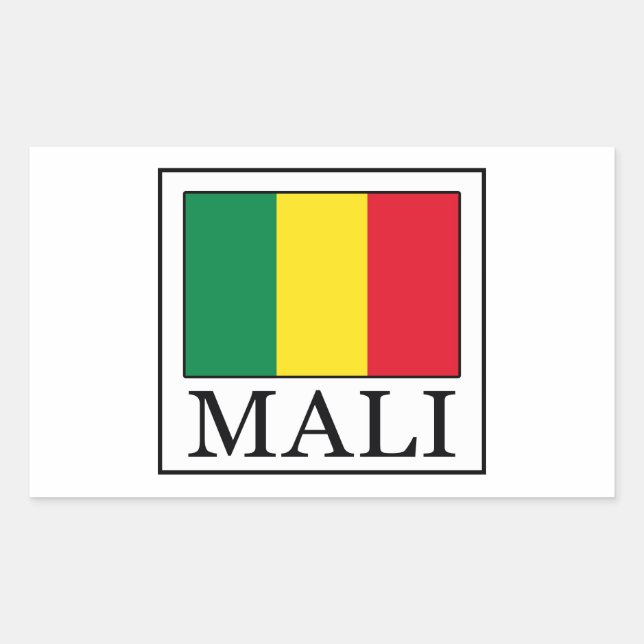 Mali Rechteckiger Aufkleber (Vorderseite)