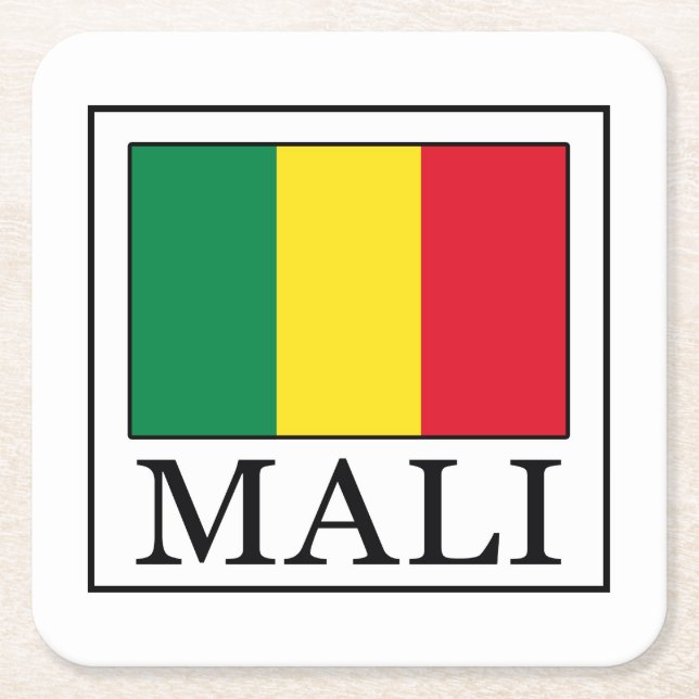 Mali Rechteckiger Pappuntersetzer (Vorderseite)