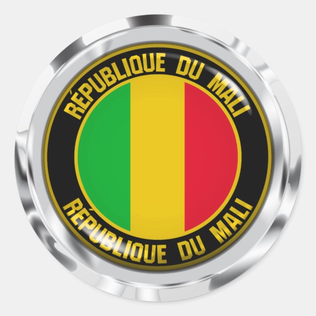 Mali Round Emblem Runder Aufkleber (Vorderseite)
