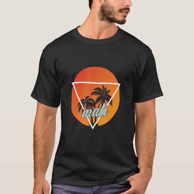 Mali Sun hat ein Dreieck mit Palmen geformt T-Shirt (Vorderseite)