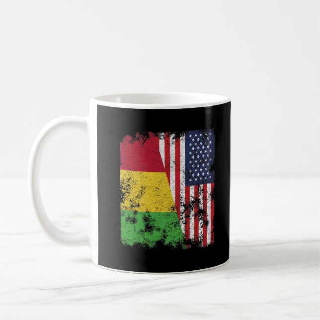 Mali USA Flag - Half Amerikaner Kaffeetasse (Links)