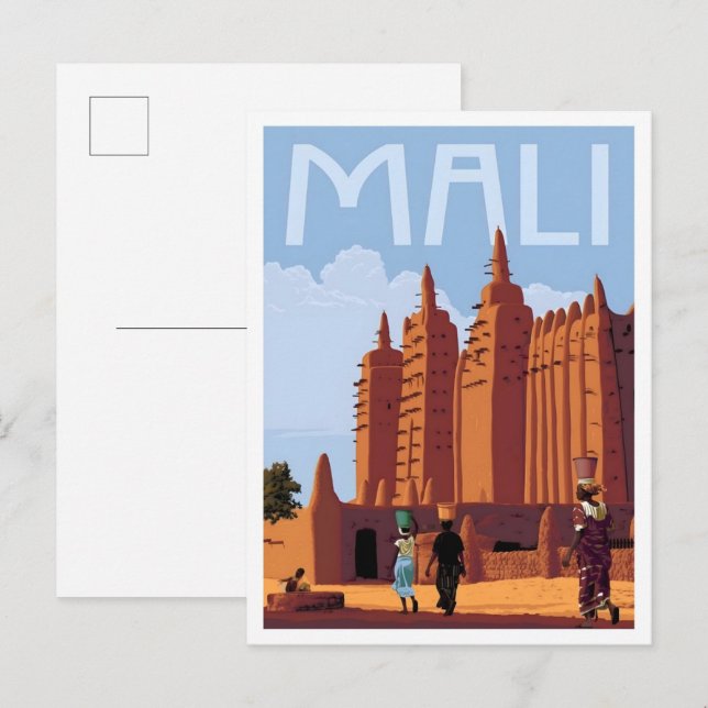 Mali Vintage Reise  Postkarte (Vorne/Hinten)