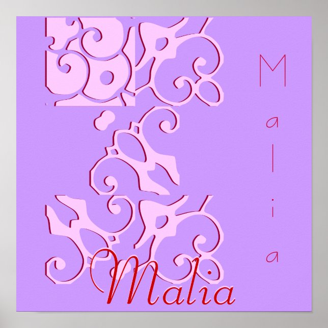 Malia Designer Name Poster (Vorne)