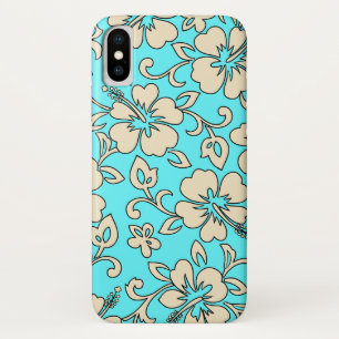 Malia Hibiscus Hawaiian Floral Aqua Creme Case-Mate iPhone Hülle