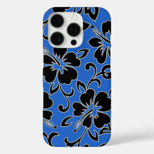 Malia Hibiscus Hawaiian Floral Royal und Schwarz iPhone 16 Pro Hülle