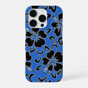 Malia Hibiscus Hawaiian Floral Royal und Schwarz iPhone 16 Pro Hülle