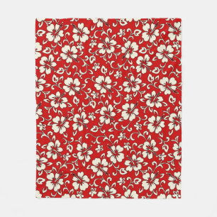 Malia Hibiscus Hawaiian Pareau Druck Fleecedecke