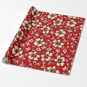 Malia Hibiscus Hawaiian Pareau Druck Geschenkpapier