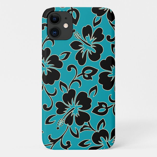 Malia Hibiskus Hawaiian Floral Aquamarin Case-Mate iPhone Hülle (Rückseite)