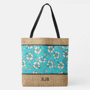 Malia Hibiskus Hawaiian Monogram Beach Bag