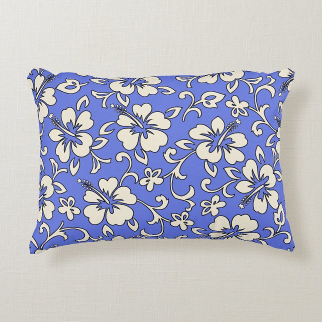 Malia Hibiskus Hawaiian Pareau Print Zierkissen (Vorderseite)