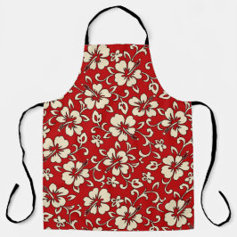 Malia Hibiskus Hawaiian Red und Creme Schürze