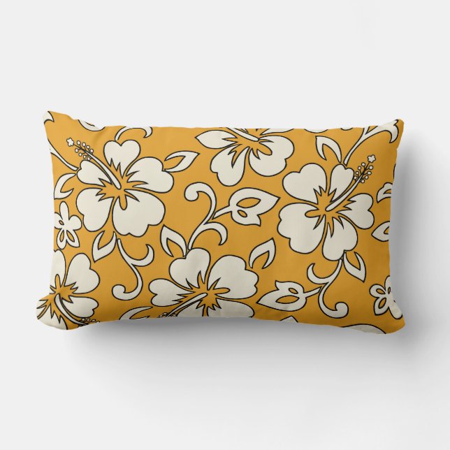 Malia Hibiskus Hawaiian Reversible Lumbar Pillows Lendenkissen (Vorderseite)