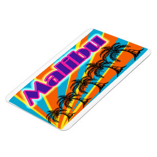 Malibu 5 Palm Trees Magnet