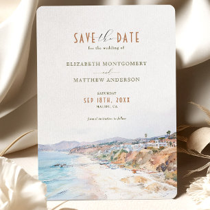 Malibu Beach CA Save the Date Einladung
