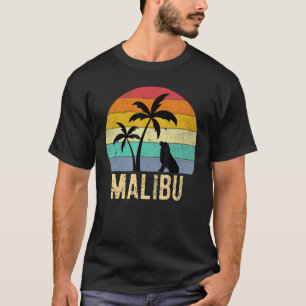 Malibu Beach California Sunset Vintage Palmen T-Shirt
