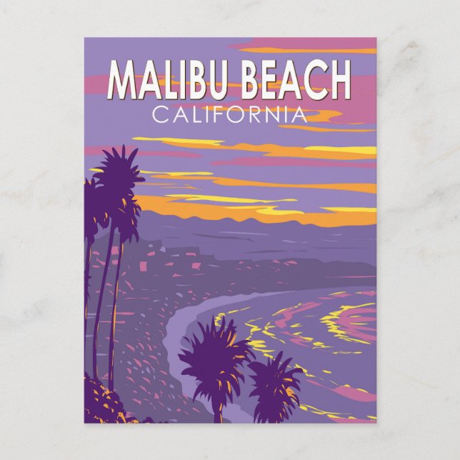 Malibu Beach California Vintage Postkarte (Vorderseite)